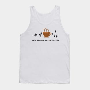 Heartbeat - Life Begins After Coffee Tank Top